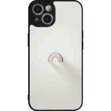 iPhone 14 Case Hülle - Silikon schwarz Mini Regenbogen Minimal