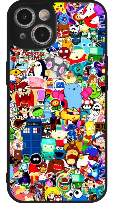 iPhone 14 Case Hülle - Silikon schwarz Mixed cartoons
