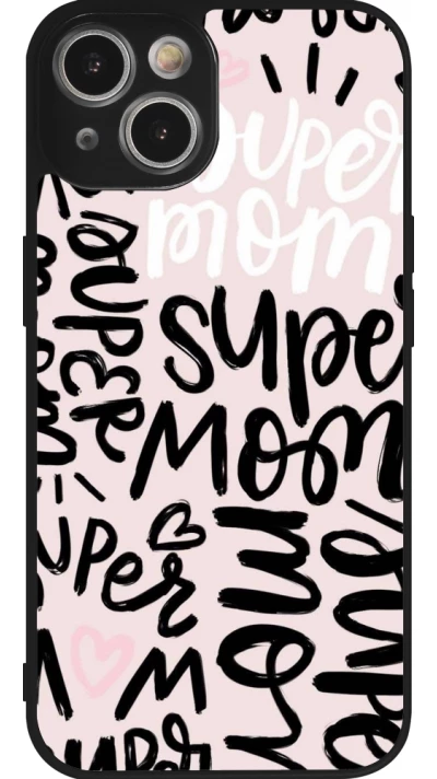 iPhone 14 Case Hülle - Silikon schwarz Mom 2024 Super mom