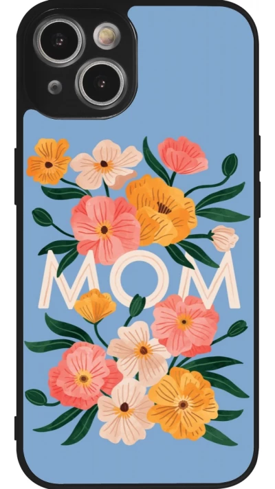 iPhone 14 Case Hülle - Silikon schwarz Mom 2026 Flowers