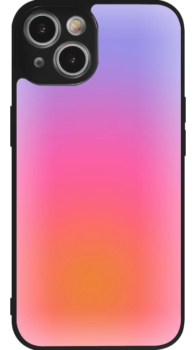 iPhone 14 Case Hülle - Silikon schwarz Orange Pink Blue Gradient