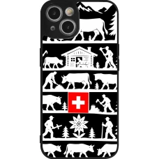 Coque iPhone 14 - Silicone rigide noir Poya Suisse 1 noir