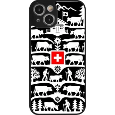 Coque iPhone 14 - Silicone rigide noir Poya Suisse 3 noir