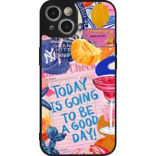 Coque iPhone 14 - Silicone rigide noir Preppy Today is Going to be a good day