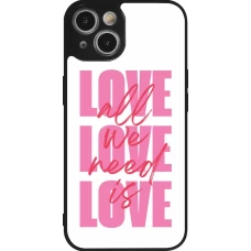 Coque iPhone 14 - Silicone rigide noir Saint Valentines Day 26 Love all we need is