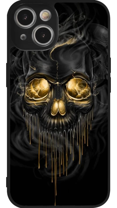 iPhone 14 Case Hülle - Silikon schwarz Skull 02