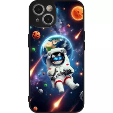 iPhone 14 Case Hülle - Silikon schwarz VR SpaceCat Odyssee