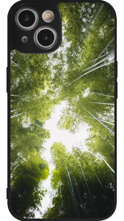 iPhone 14 Case Hülle - Silikon schwarz Spring 23 forest blue sky