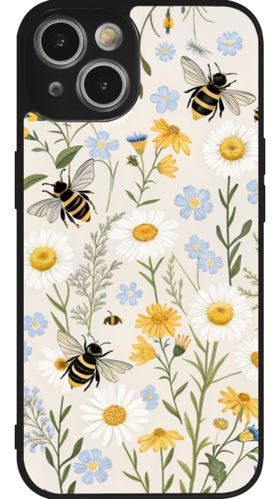 iPhone 14 Case Hülle - Silikon schwarz Pattern bees Spring 2026