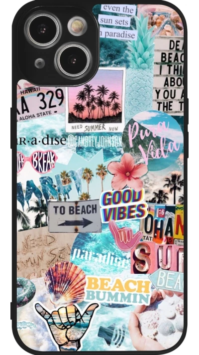 Coque iPhone 14 - Silicone rigide noir Summer 20 collage