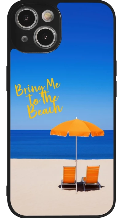 Coque iPhone 14 - Silicone rigide noir Summer 2025 Bring me to the beach