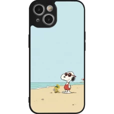 iPhone 14 Case Hülle - Silikon schwarz Snoopy on the beach Summer 2026