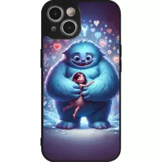 Coque iPhone 14 - Silicone rigide noir Valentine 2024 Fluffy Love