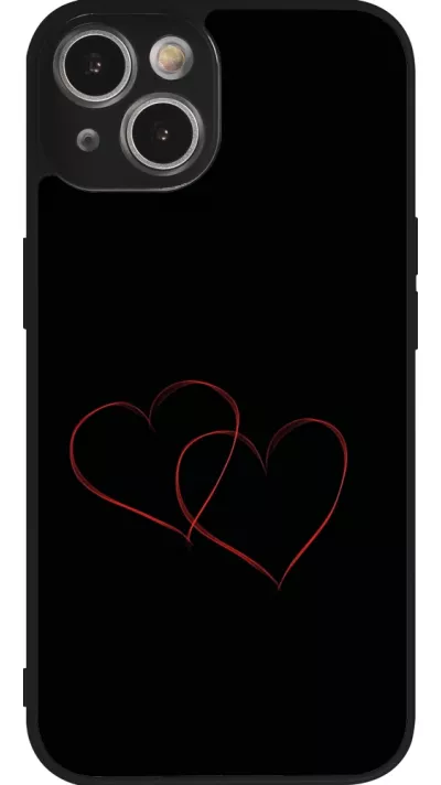 iPhone 14 Case Hülle - Silikon schwarz Valentine 2023 attached heart