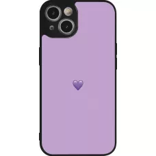 iPhone 14 Case Hülle - Silikon schwarz Valentine 2023 purpule single heart