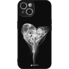 Coque iPhone 14 - Silicone rigide noir Valentine 2022 Black Smoke