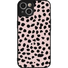 Coque iPhone 14 - Silicone rigide noir Wild Leopard Pink