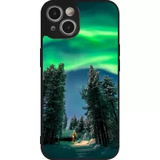 Coque iPhone 14 - Silicone rigide noir Winter 22 Northern Lights