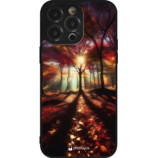 iPhone 14 Pro Max Case Hülle - Silikon schwarz Herbstlicher goldener Glanz