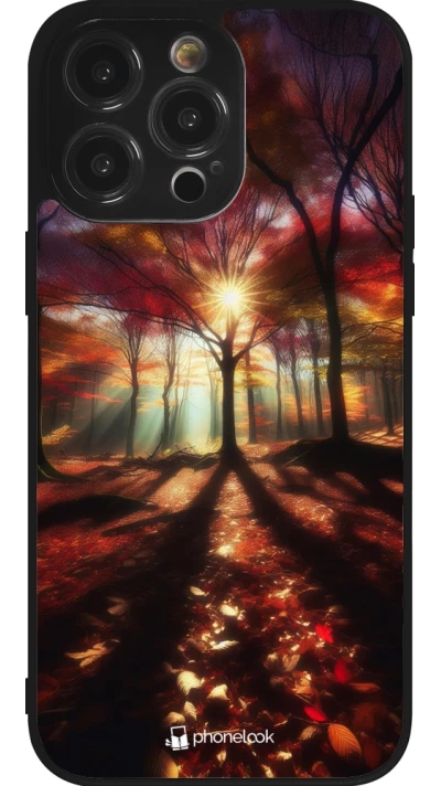 iPhone 14 Pro Max Case Hülle - Silikon schwarz Herbstlicher goldener Glanz