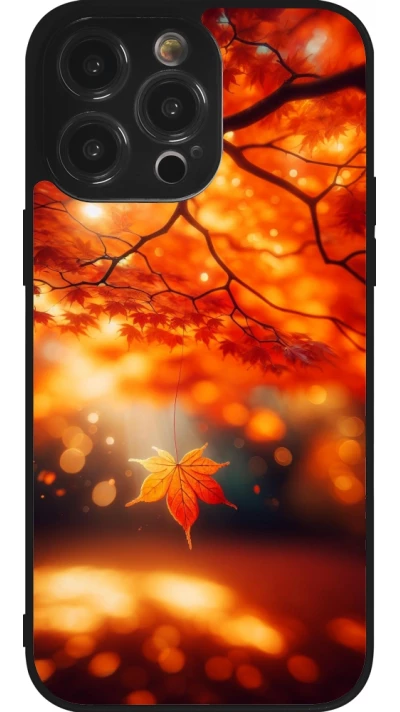 iPhone 14 Pro Max Case Hülle - Silikon schwarz Herbst Magisch Orange