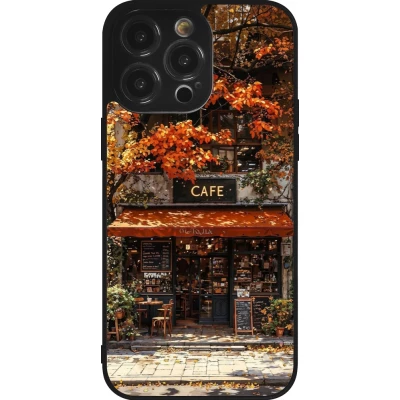iPhone 14 Pro Max Case Hülle - Silikon schwarz Autumn 25 Coffee shop