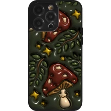 iPhone 14 Pro Max Case Hülle - Silikon schwarz Autumn 26 3D mushrooms