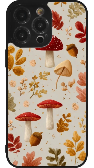 Coque iPhone 14 Pro Max - Silicone rigide noir Autumn 26 Mushrooms and leaves