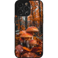 iPhone 14 Pro Max Case Hülle - Silikon schwarz Autumn 26 Mushrooms in the woods