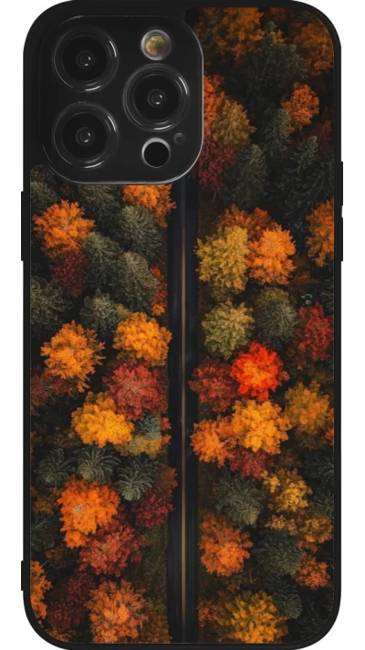 Coque iPhone 14 Pro Max - Silicone rigide noir Autumn 26 Road in autumn