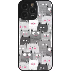 iPhone 14 Pro Max Case Hülle - Silikon schwarz Katzenschwärme