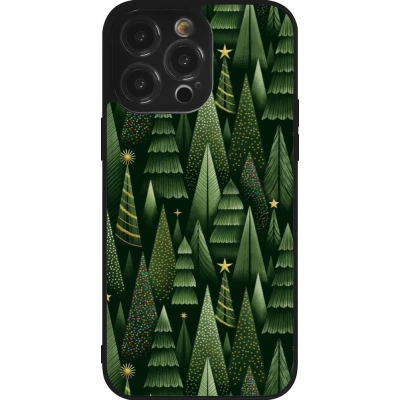 iPhone 14 Pro Max Case Hülle - Silikon schwarz Christmas 25 Pattern Xmas Tree