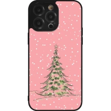 Coque iPhone 14 Pro Max - Silicone rigide noir Christmas 25 Pink Tree