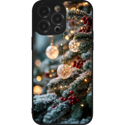 iPhone 14 Pro Max Case Hülle - Silikon schwarz Christmas 25 Xmas Decorated Tree