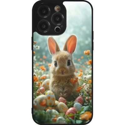iPhone 14 Pro Max Case Hülle - Silikon schwarz Easter 2026 Rabbit in the garden