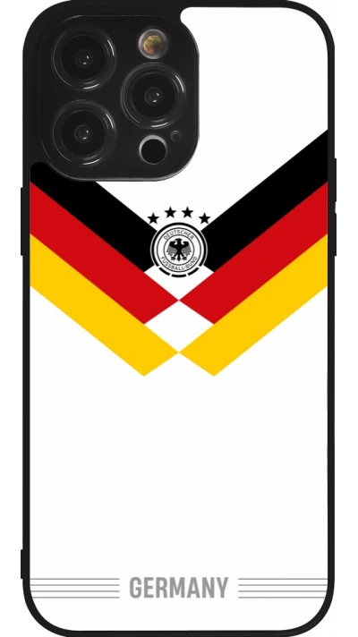 Coque iPhone 14 Pro Max - Silicone rigide noir Maillot de football Allemagne 2026 personnalisable