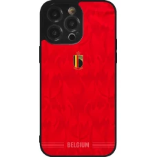 iPhone 14 Pro Max Case Hülle - Silikon schwarz Belgien 2026 personalisierbares Fussballtrikot