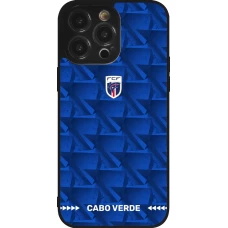 Coque iPhone 14 Pro Max - Silicone rigide noir Maillot de football Cap-Vert 2026 personnalisable