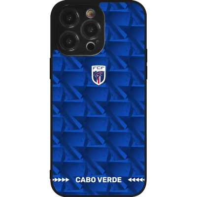 Coque iPhone 14 Pro Max - Silicone rigide noir Maillot de football Cap-Vert 2026 personnalisable