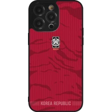 Coque iPhone 14 Pro Max - Silicone rigide noir Maillot de football Corée du Sud 2026 personnalisable