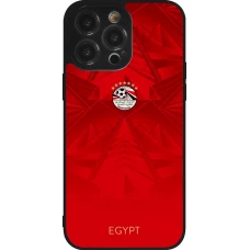 Coque iPhone 14 Pro Max - Silicone rigide noir Maillot de football Égypte 2026 personnalisable