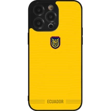 Coque iPhone 14 Pro Max - Silicone rigide noir Maillot de football Équateur 2026 personnalisable