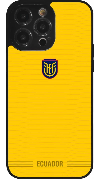 Coque iPhone 14 Pro Max - Silicone rigide noir Maillot de football Équateur 2026 personnalisable