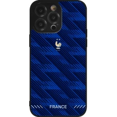 Coque iPhone 14 Pro Max - Silicone rigide noir Maillot de football France 2026 personnalisable