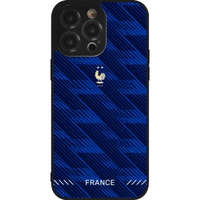 Coque iPhone 14 Pro Max - Silicone rigide noir Maillot de football France 2026 personnalisable