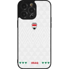 Coque iPhone 14 Pro Max - Silicone rigide noir Maillot de football Irak 2026 personnalisable