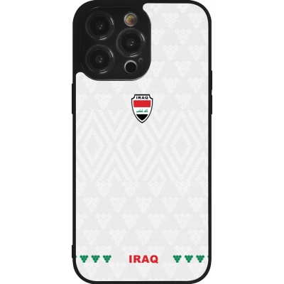 Coque iPhone 14 Pro Max - Silicone rigide noir Maillot de football Irak 2026 personnalisable