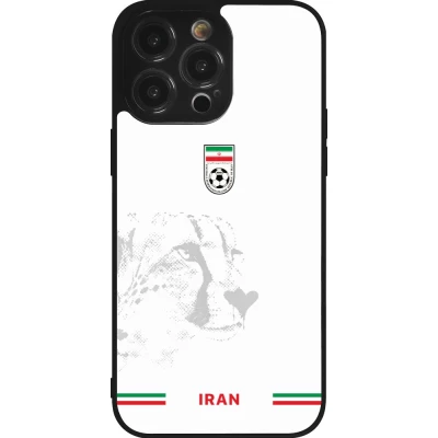 Coque iPhone 14 Pro Max - Silicone rigide noir Maillot de football Iran 2026 personnalisable