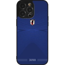 Coque iPhone 14 Pro Max - Silicone rigide noir Maillot de football Japon 2026 personnalisable