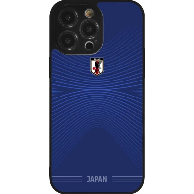 Coque iPhone 14 Pro Max - Silicone rigide noir Maillot de football Japon 2026 personnalisable